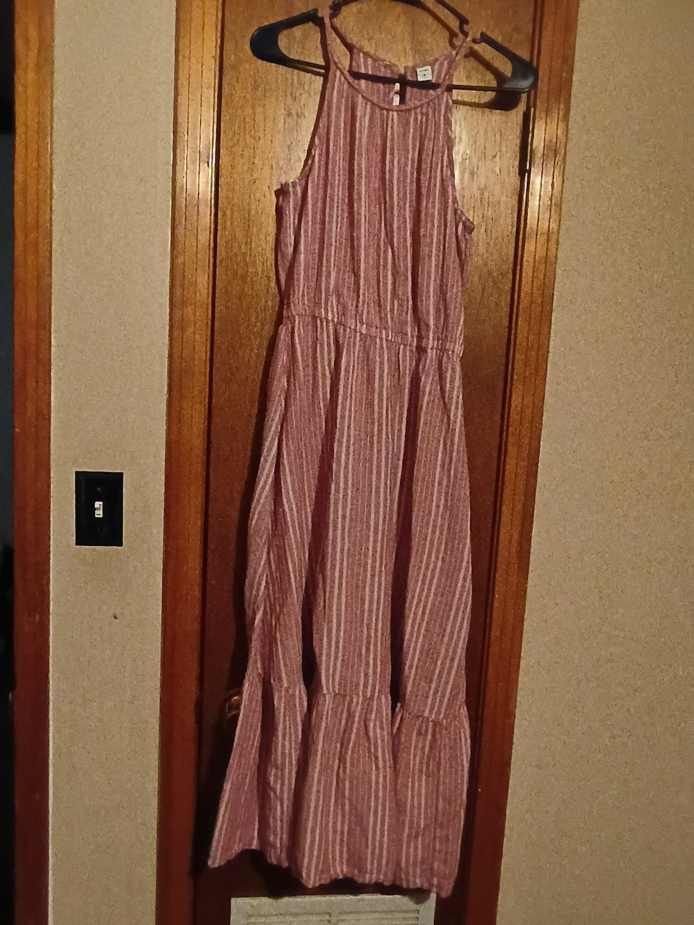 Old Navy Pink Striped Halter Maxi Dress